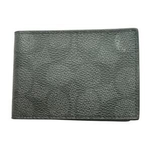 Sleek & Functional: Coach Compact Black PVC Wallet for Men